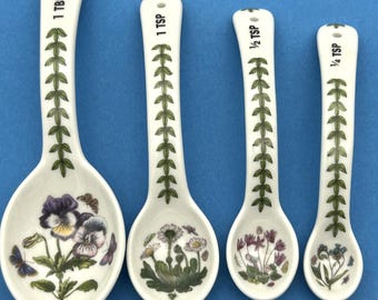 Portmeirion Botanic Garden Measuring (4) Spoons Designed by Susan Williams-Ellis