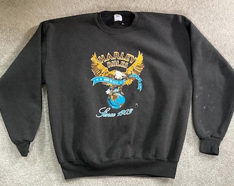 Vintage 1980's Harley-Davidson Eagle Harley Rules Jerzees USA Sweatshirt Mens XL