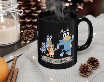 Bluey Best Dad Ever mug, Bluey Fathers day gift, bluey dad of 3 gift, bluey dad coffee cup, bluey dad birthday gift , cute bluey dad mug