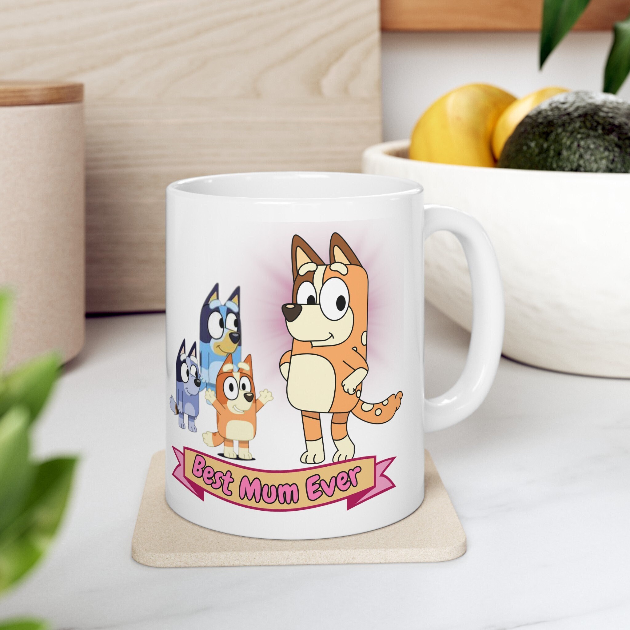 Bluey Chilli Best Mum Ever Mug,bluey mothers day gift,bluey gift for mom,sister,daughter, friend,mom of 3 kids,bluey mom of 3,Chilli heeler