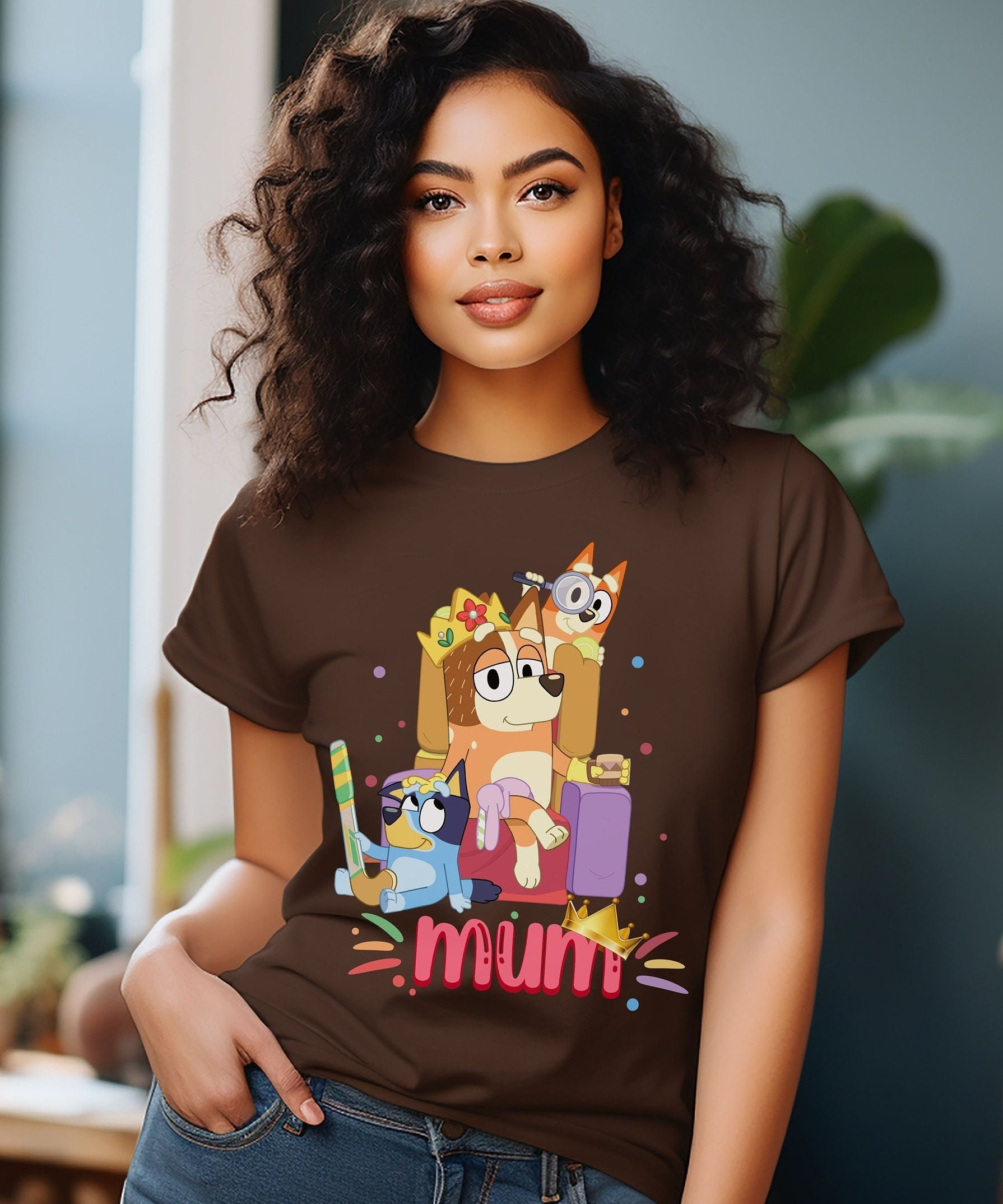 Blue Dog Cartoon Mum T-shirt, Chilli Mother's Day Gift - Etsy