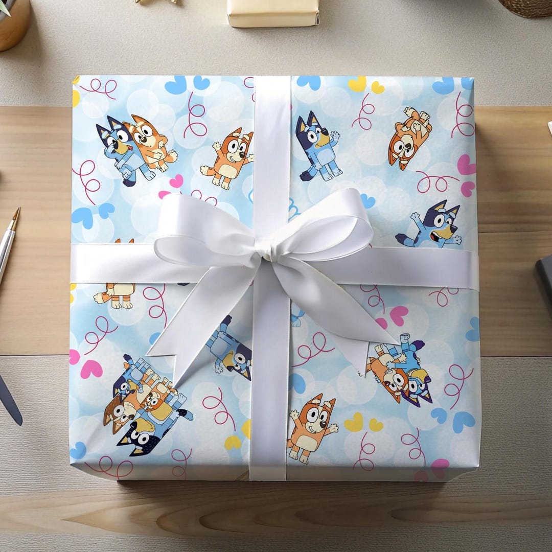 Bluey Wrapping Paper: Birthday Party Gift Wrap - Etsy