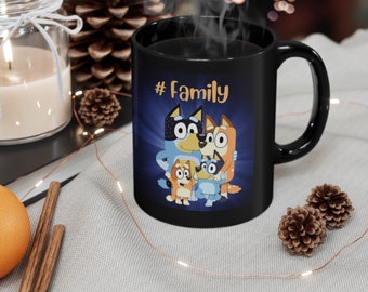Mug Bluey #Family, mug à café sur le thème Bluey, famille Bluey, cadeau fête des mères bluey, anniversaire, soeur, cadeau enseignant, tasse fan bluey, tasse bluey,