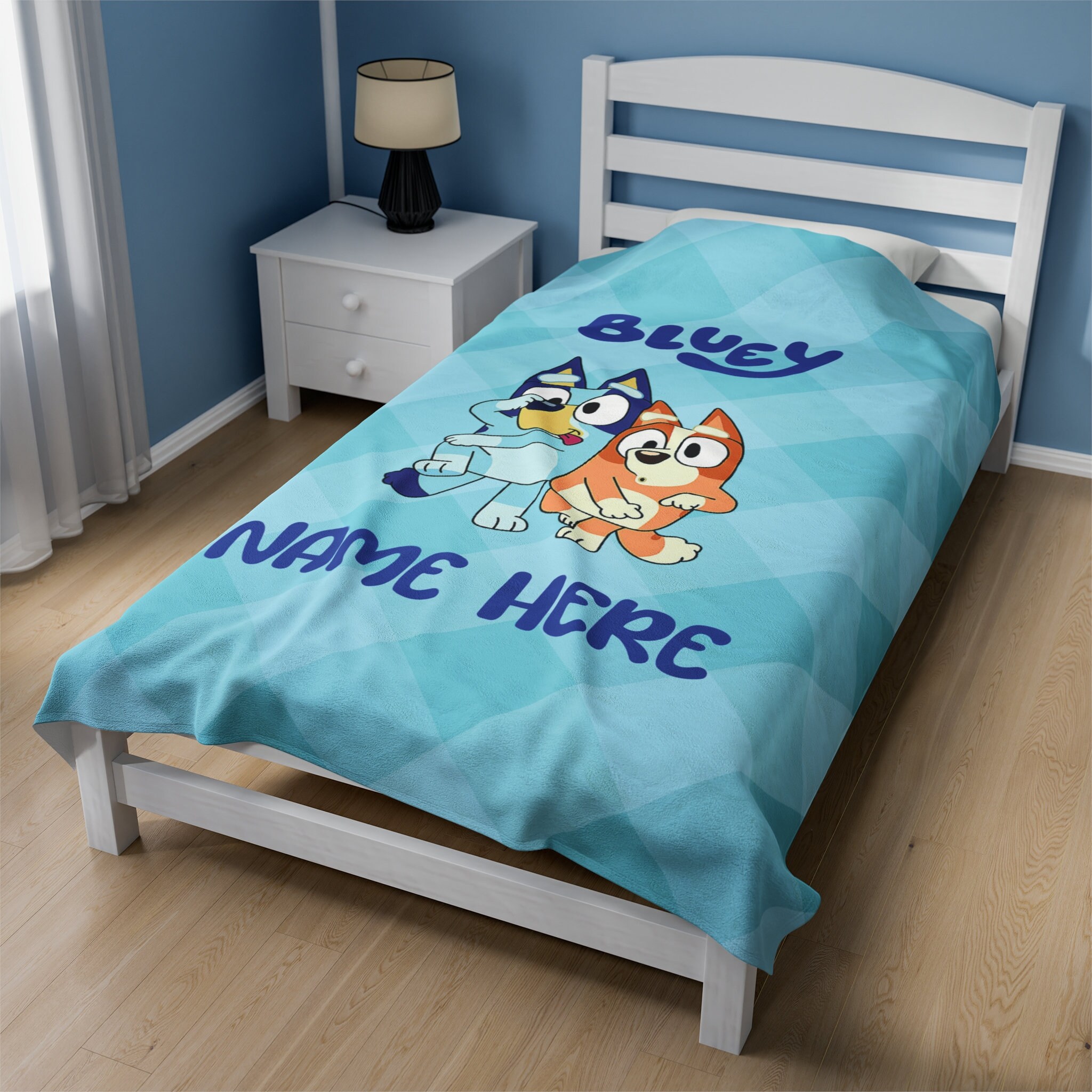Custom Bluey Blanket,3 Sizes,bluey Birthday Gift, Bluey Decor, Bluey ...