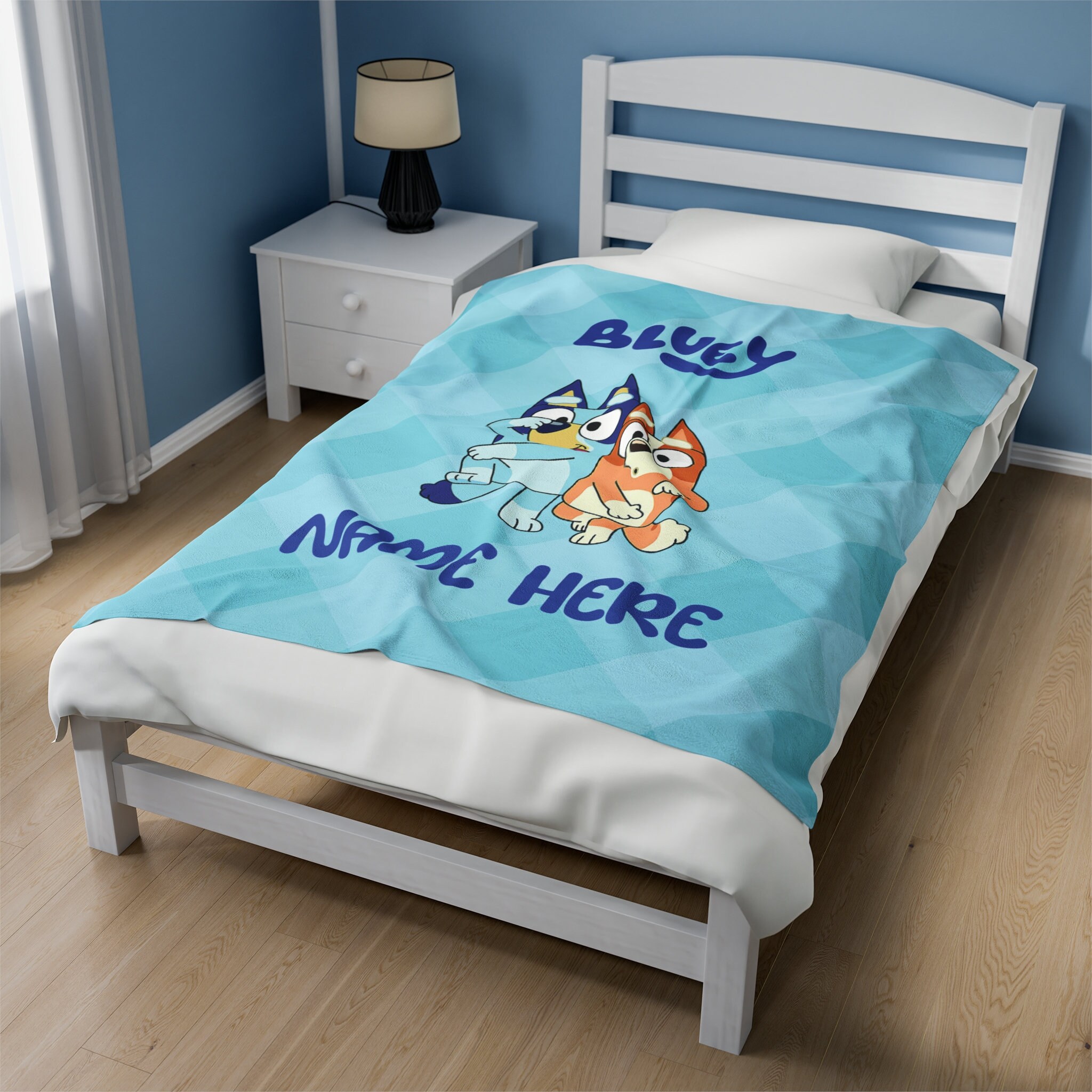 Custom Bluey Blanket,3 Sizes,bluey Birthday Gift, Bluey Decor, Bluey ...