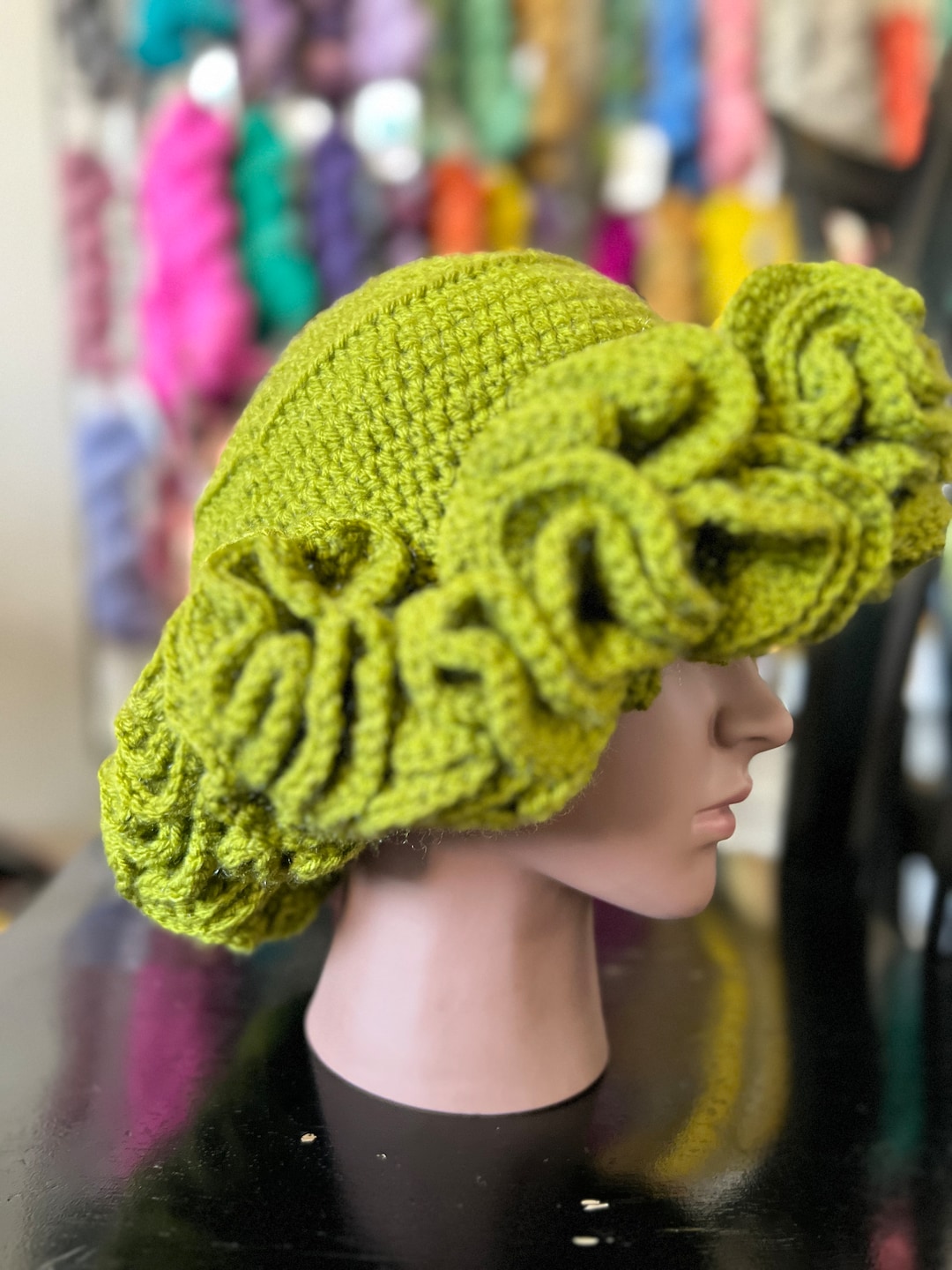 Solid Color Crochet Ruffle Hat - Etsy