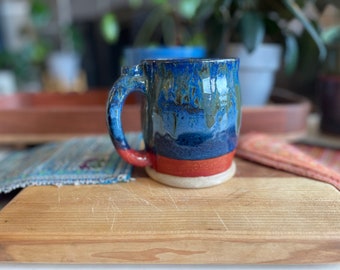 Blue and rust Mug