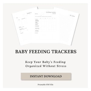 Baby Feeding Tracker – Newborn Breastfeeding, Bottle, Pumping Logs (PDF Download)