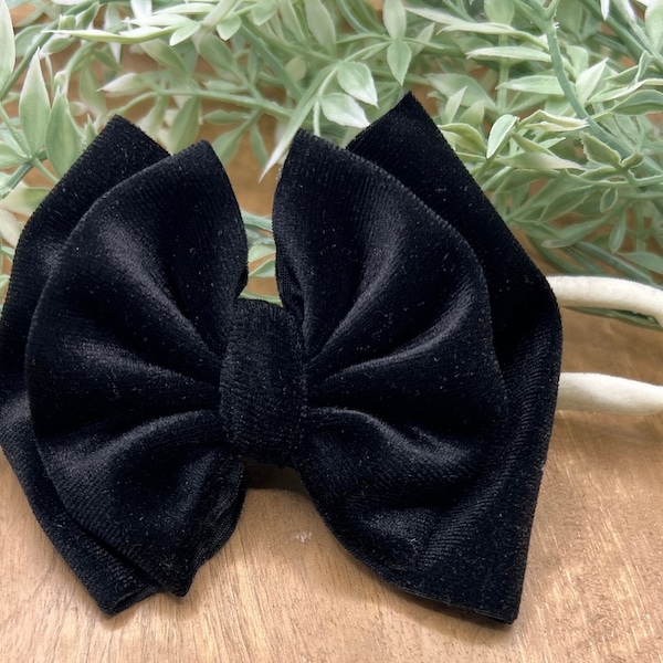 Black Velvet Double Bow Nylon