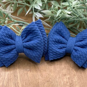 Denim Double Bow Piggy Set