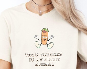Chemise tacos, chemise tacos Tuesday is my spirit animal shirt, chemise drôle de méditation, chemise de cuisine mexicaine, jolie chemise de tacos, chemise drôle de Cinco de mayo