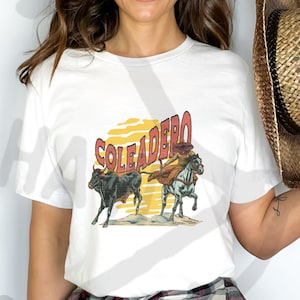 Coleadero vintage shirt, Charro Unisex Tee, Rodeo Mexican Gift for Dad, Coleadero Design, Cowboy Tee, Western Cowgirl, Mexican rodeo gift