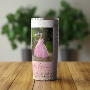 Quinceanera custom Tumbler Personalized Quinceañera 20oz Tumbler Birthday Gift For Quinceañera travel cup recuerdos Mis 15 Años mis Quince