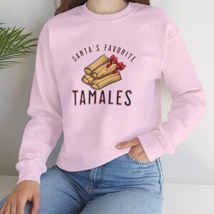 Feliz Navidad Sweater, Mexican Christmas sweatshirt, Mexican Tamales Sweatshirt, Christmas Santa's Favorite Tamales, Funny Food Apparel gift