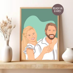 Paar Porträt vom Foto, personalisierte Freund Geschenk, benutzerdefiniertes Porträt, Paar Illustration, Cartoon Porträt, Ferngeschenk für ihn