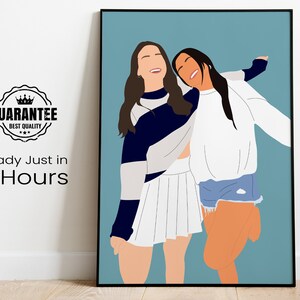 Niestandardowy portret przyjaciela, prezent urodzinowy dla niej, ilustracja bez twarzy, prezent urodzinowy dla najlepszego przyjaciela, niestandardowy portret z kreskówki, prezent dla przyjaciela
