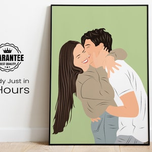 Custom Couple Portrait, Boyfriend Gift, Faceless Portrait, Personalized Gift For Him, Custom Illustration, Birthday Gift, Gifts For Couple