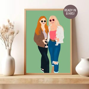 Spersonalizowany portret najlepszego przyjaciela, prezent świąteczny dla najlepszego przyjaciela, wydruk portretu bez twarzy, ilustracja najlepszego przyjaciela, spersonalizowany prezent dla przyjaciela