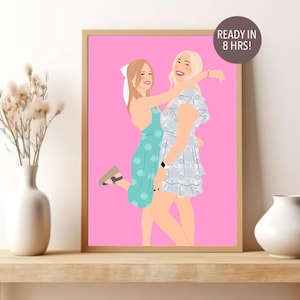 Spersonalizowany portret urodzinowy, portret najlepszego przyjaciela, prezent urodzinowy dla najlepszego przyjaciela, portret z kreskówek, ilustracja bez twarzy, spersonalizowany portret