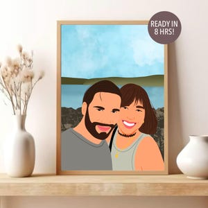 Benutzerdefiniertes Paar Porträt, Cartoon Porträt, Freund Weihnachtsgeschenk, Gesichtslos Porträt Druck, Paar Illustration, personalisiertes Geschenk für ihn
