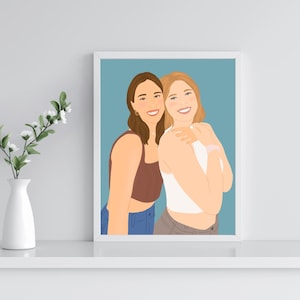 Portret beste vriend, cadeau beste vriend, anoniem portret, verjaardagscadeau beste vriend, aangepast portret, gepersonaliseerd portret, cadeau beste vriend