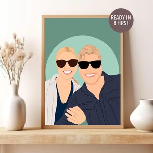Paar Porträt Illustration, Cartoon Porträt, Geburtstagsgeschenk für Freund, Gesichtsloses Porträt, personalisiertes Paargeschenk, benutzerdefiniertes Porträt