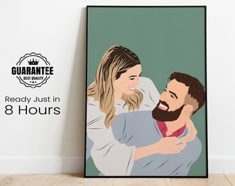 Retrato sin rostro, ilustración personalizada, foto personalizada, ilustración fotográfica, retrato personalizado, regalo de novio, regalo de novia