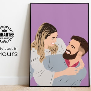 Benutzerdefiniertes gesichtsloses Portrait, Paarportrait, Geschenk für den Freund, Portrait vom Foto, individuelle Illustration, Cartoon-Portrait, Geburtstagsgeschenk für ihn