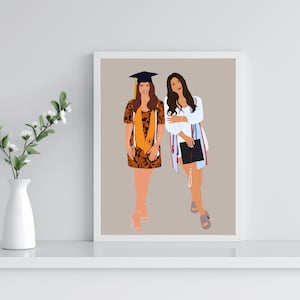 Retrato de formatura, presentes de formatura para ela, retrato de melhor amiga, presente de formatura do ensino médio, retrato personalizado, presente personalizado