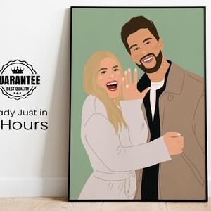 Custom couple portrait, engagement gifts for couple, faceless portrait, couple drawing, engagement photo, marriage proposal, custom portrait