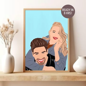 Gesichtsloses Porträt, individuelle Illustration, Geburtstagsgeschenk für Freund, personalisiertes Foto, Foto-Illustration, Cartoon Porträt, Paargeschenk