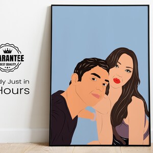 Gesichtslose Illustration, individuelles Porträt, Paar Geschenk, Cartoon Porträt, Ehemann Geburtstagsgeschenk, personalisiertes Porträt, Freund Geschenk, Familie