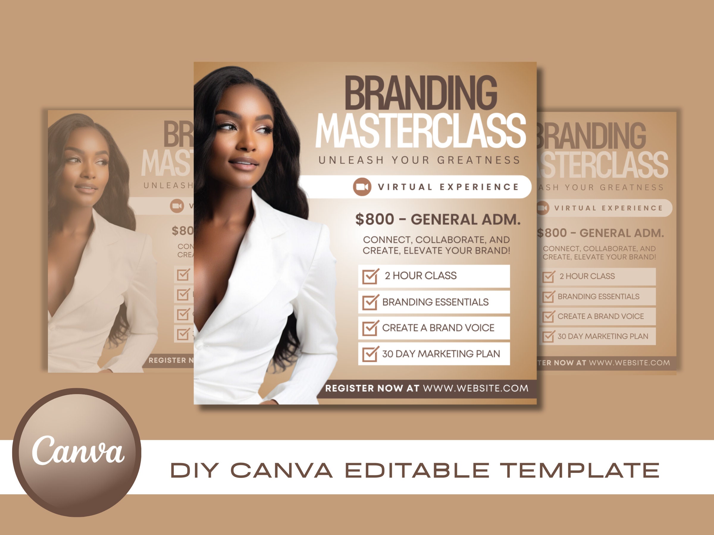 Masterclass Flyer Branding Masterclass Flyer – DIY Canva Template (digital Download) - Etsy