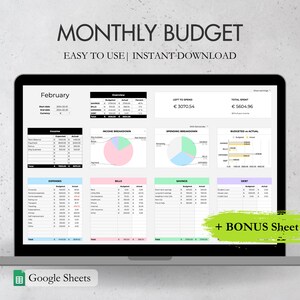 Monthly Budget Planner | Google Sheets | Budget Spreadsheet, Budget Planner, Budget by Paycheck, Weekly Budget, Finance Tracker