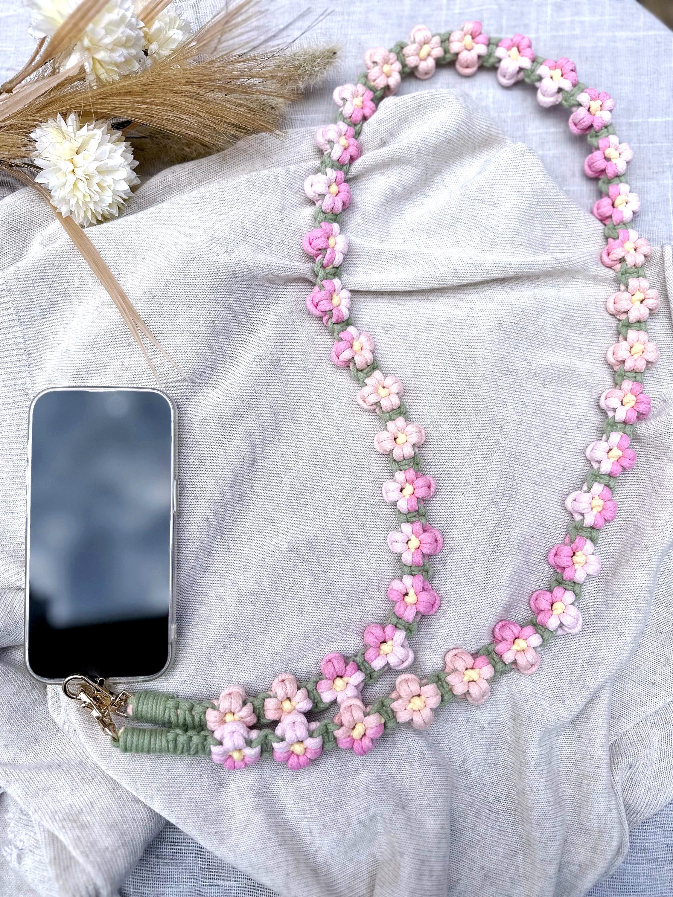 Crossbody Phone Bag Strap Lanyard, Handmade Macrame, Universal