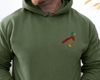 Duck Hunting Season Dad Hoodie Gift, Duck Embroidered Sweatshirt, Fishing Grandpa, Outdoorsy Hoodie, Hunter Husband Presents