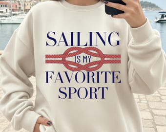 Sailing Sweatshirt, Nautical Crewneck Gift, Fishing Boating Shirt, Fisherman aesthetic, Ocean Lover, Coastal Style Sweater, Beach Outfit