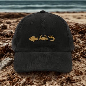 Coastal Gift Vintage Cap Beach Trendy Outfit Fishing Cap Sea Lover Hat Sailing Captain Cap Boat Owner Thank you Gift Nautical Outfit Crab