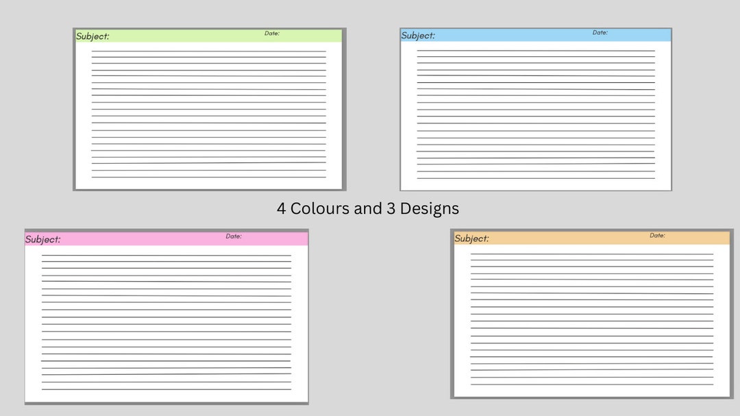 Study Cards Different Designs, Bundle, Colorful, Time Managing ...