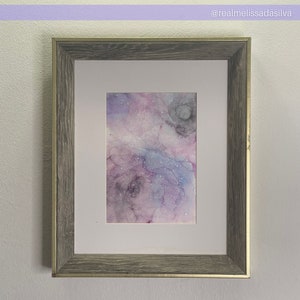 Unique Alcohol Ink Art on Yupo Paper | 11.5x9.5 Framed | Stardust Fluid Art | Original Abstract Painting