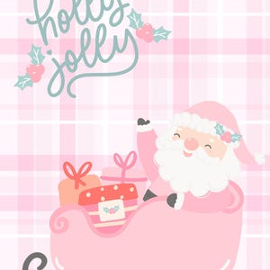 Rosa Weihnachtsmann-Weihnachtskarten (12er Set)