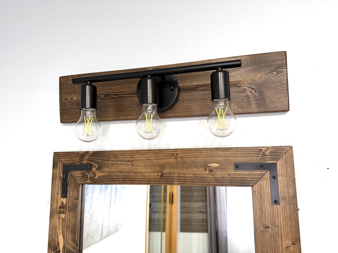 3 -light Vanity Fixture, Industrial Lighting, Open Bulbs Light ...