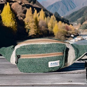 Handmade Hemp Fanny Pack: Adjustable Belt Bag, Hippie Style
