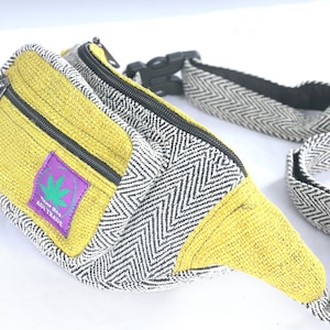 Handmade Hemp Fanny Pack: Multicolored Hippie Style Travel Belt Bag