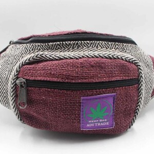 Handmade Organic Hemp Fanny Pack: Multicolored Hippie Belt Bag
