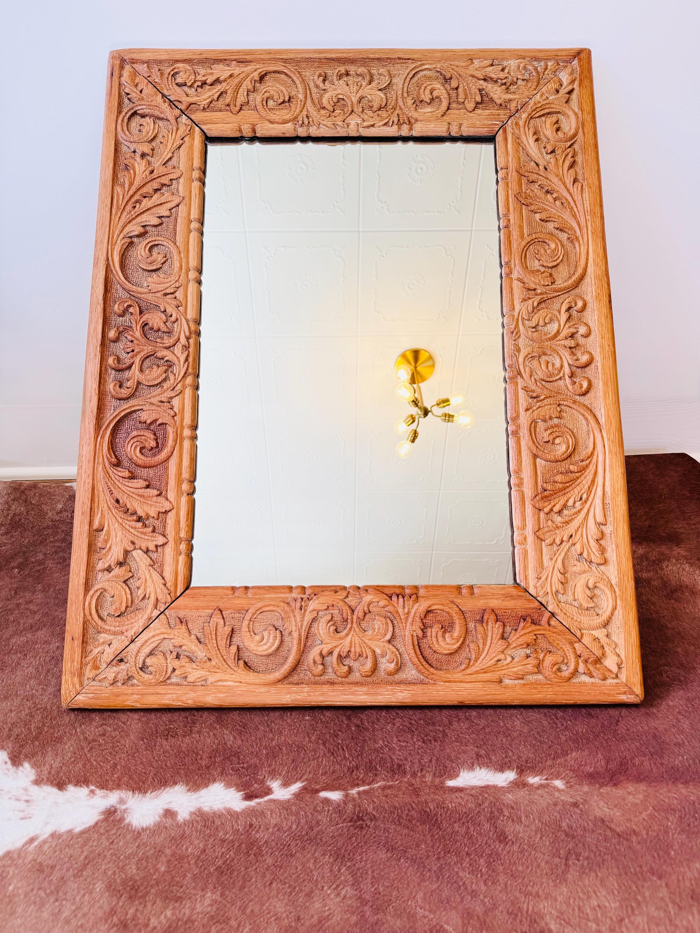 Carved Wood Mirror - Etsy
