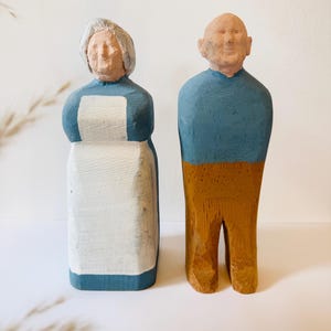 Vintage Handcarved Wooden Folk Art Figurines