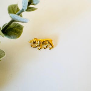 Vintage Gold Toned Bear Brooch