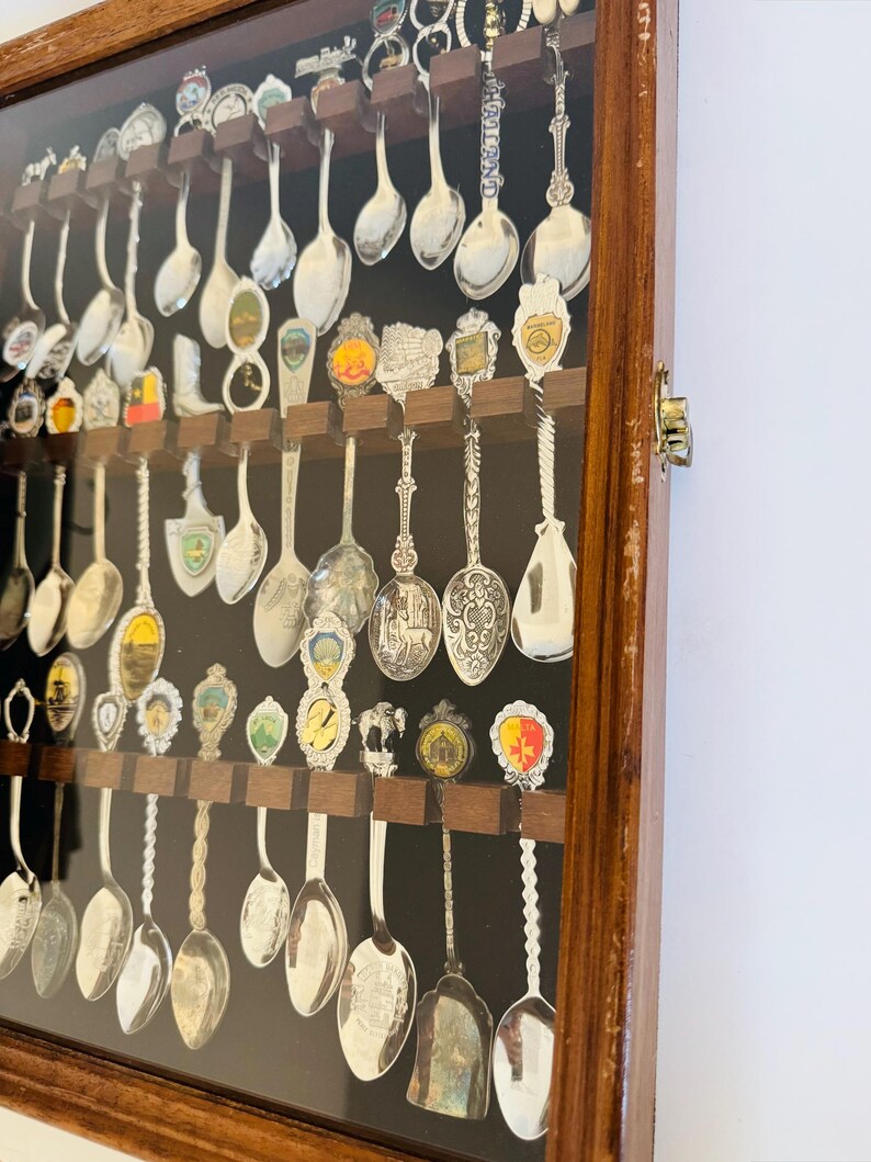 Shdo Spoon Vintage Souvenir Spoon Collection W/ Display Case | Mid Century Wall ...