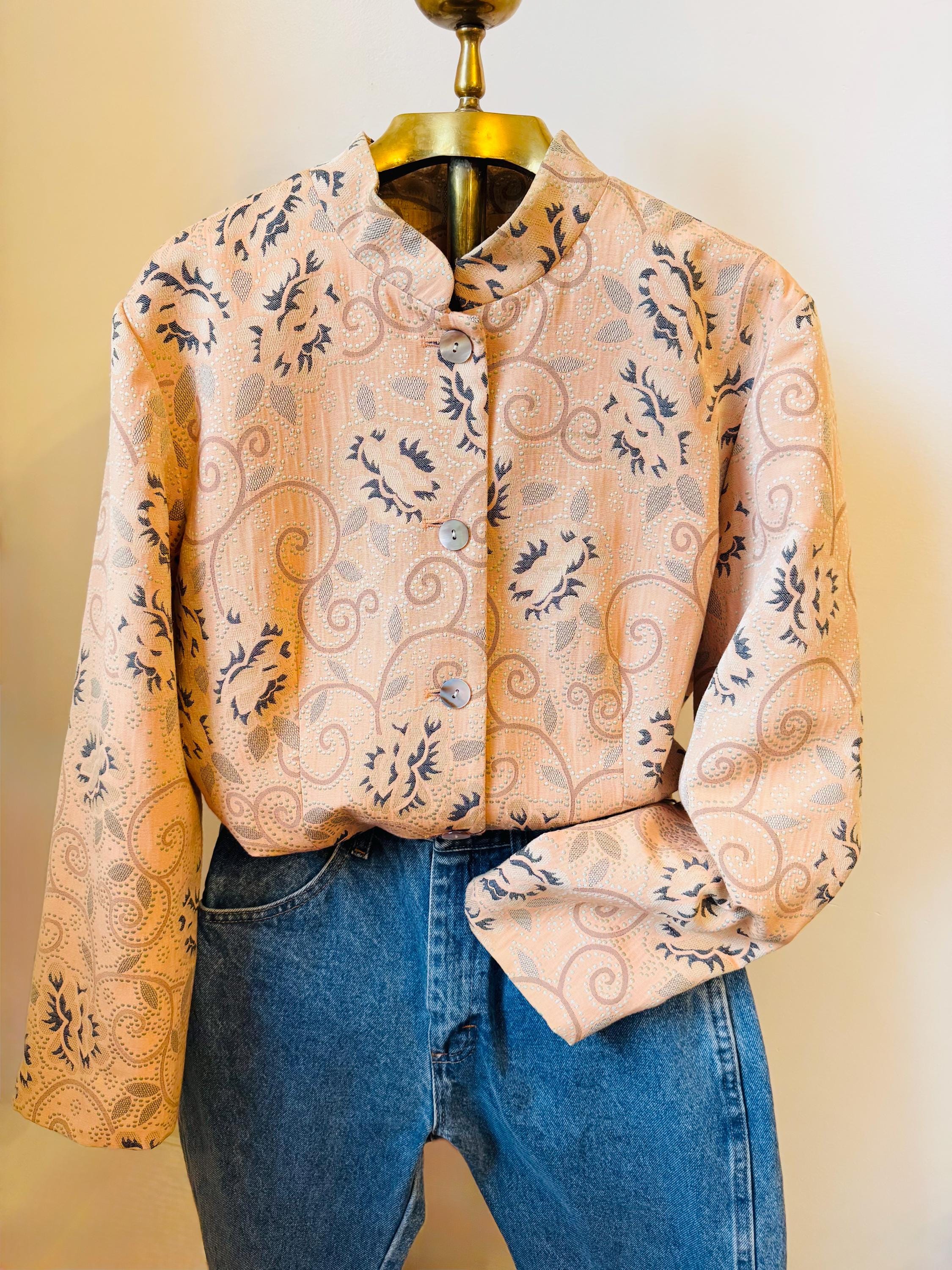 Orvis, Vintage Orvis Peach Floral Button Down Blazer
